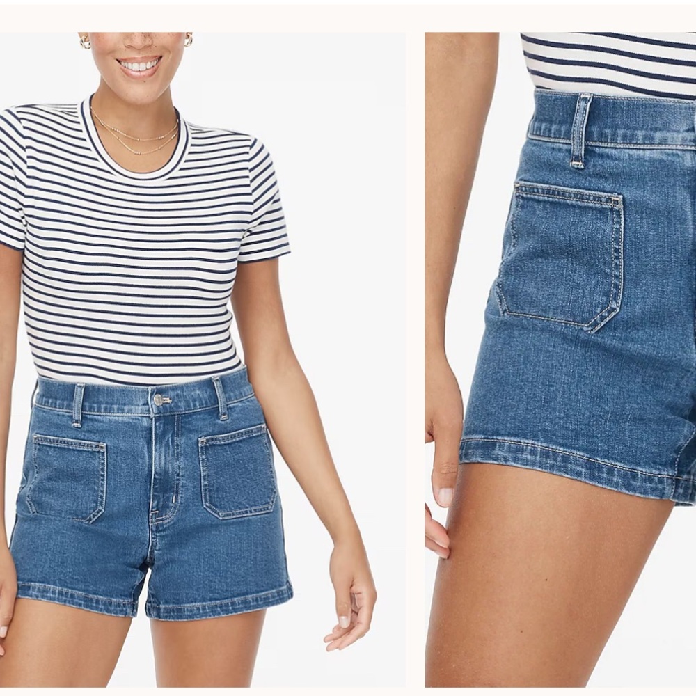 J. Crew Sailor patch-pocket denim short